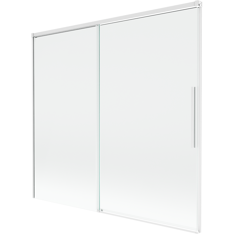 Mexen Rox Badewannenfaltwand 2-flügelig schiebbar 170 x 150 cm, transparent, weiß - 8C9-170-001-20-00