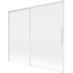 Mexen Rox Duschabtrennung, 2-flügelig, verschiebbar, 180 x 150 cm, transparent, weiß - 8C9-180-001-20-00