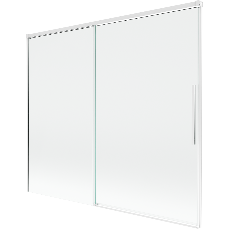 Mexen Rox Duschabtrennung, 2-flügelig, verschiebbar, 180 x 150 cm, transparent, weiß - 8C9-180-001-20-00