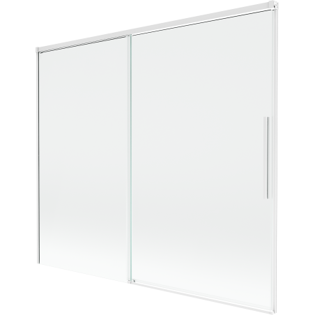 Mexen Rox Duschabtrennung, 2-flügelig, verschiebbar, 180 x 150 cm, transparent, weiß - 8C9-180-001-20-00