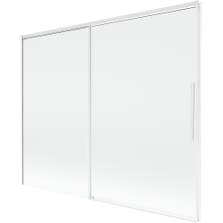 Mexen Rox Duschwand für die Badewanne, 2-flügelig, verschiebbar, 190 x 150 cm, transparent, weiß - 8C9-190-001-20-00