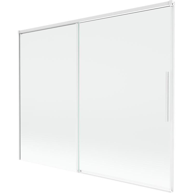 Mexen Rox Duschwand für die Badewanne, 2-flügelig, verschiebbar, 190 x 150 cm, transparent, weiß - 8C9-190-001-20-00