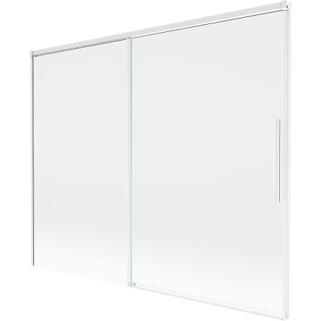 Mexen Rox Duschwand für die Badewanne, 2-flügelig, verschiebbar, 190 x 150 cm, transparent, weiß - 8C9-190-001-20-00