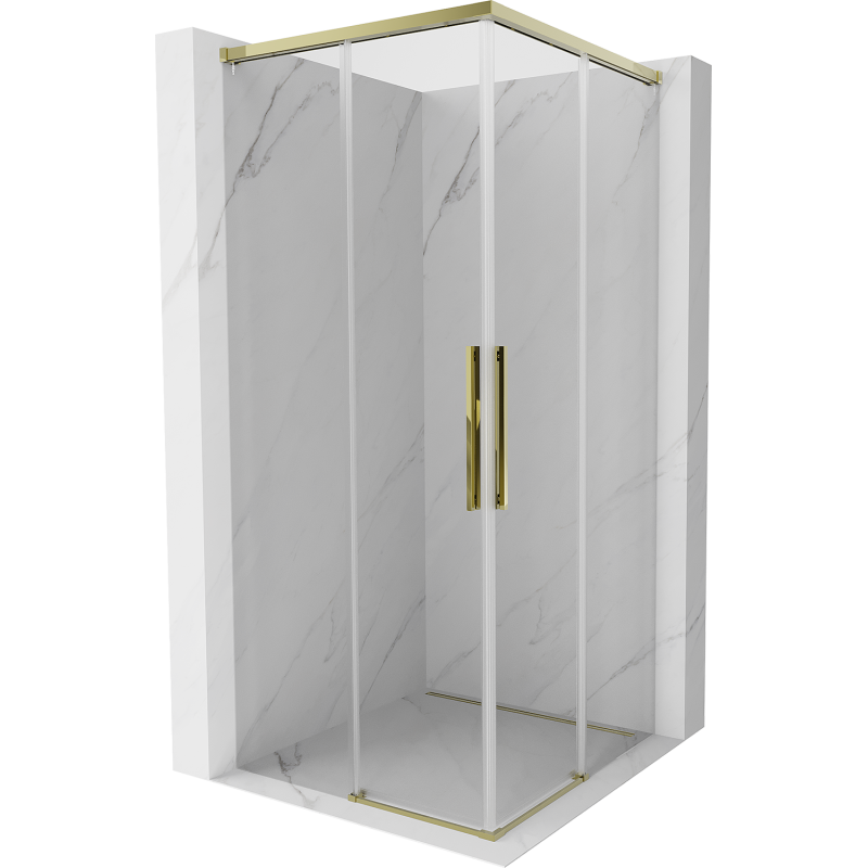 Mexen Rox Duo Schiebeduschkabine 80 x 80 cm, transparent, gold - 8C2D-080-080-50-00