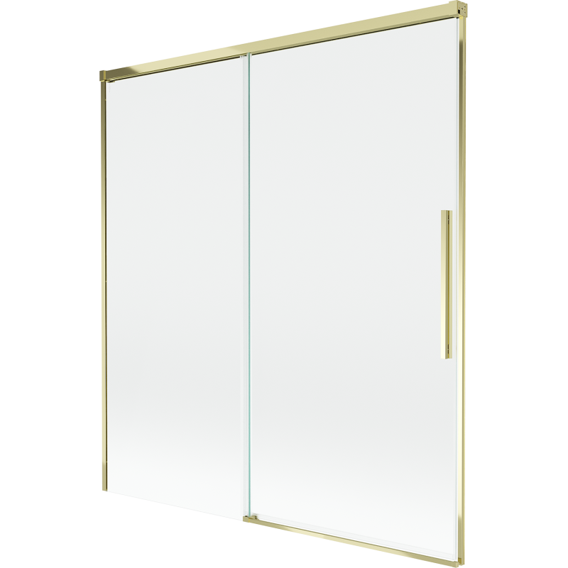 Mexen Rox Duschtrennwand 2-flügelig, 150 x 150 cm, transparent, gold - 8C9-150-001-50-00