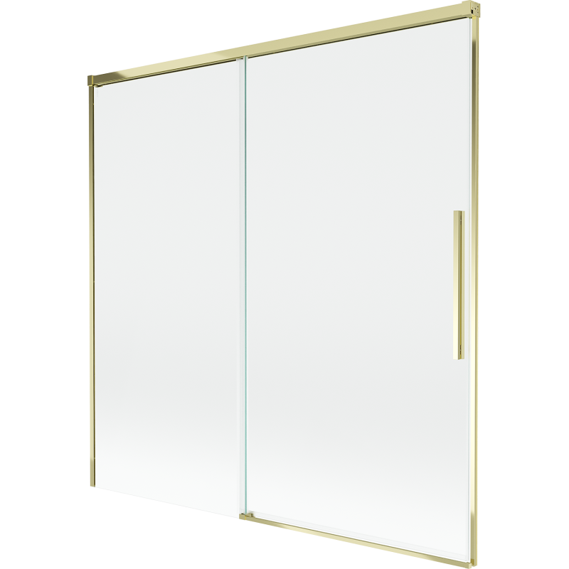 Mexen Rox Duschwand, 2-flügelig, verschiebbar 160 x 150 cm, transparent, gold - 8C9-160-001-50-00