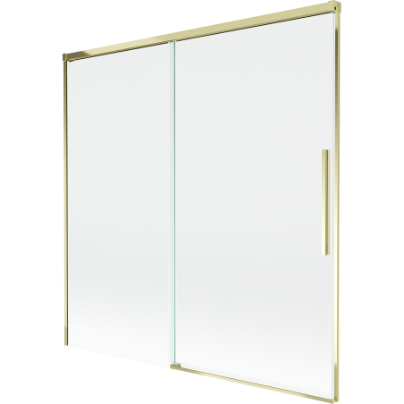 Mexen Rox Duschwand, 2-flügelig, verschiebbar 160 x 150 cm, transparent, gold - 8C9-160-001-50-00