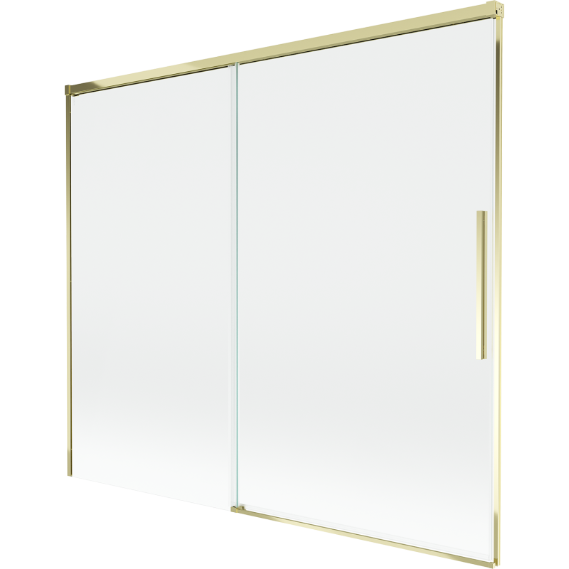 Mexen Rox Duschabtrennung 2-flügelig, 180 x 150 cm, transparent, gold - 8C9-180-001-50-00