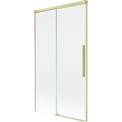 Mexen Rox zweiflügelige, verschiebbare Badewannenabtrennung 100 x 150 cm, transparent, gebürstetes Gold - 8C9-100-001-55-00