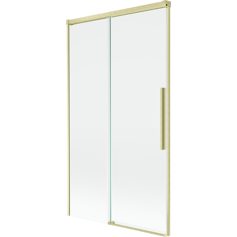 Mexen Rox Duschwand 2-flügelig verschiebbar 100 x 150 cm, transparent, gebürstetes Gold - 8C9-100-001-55-00