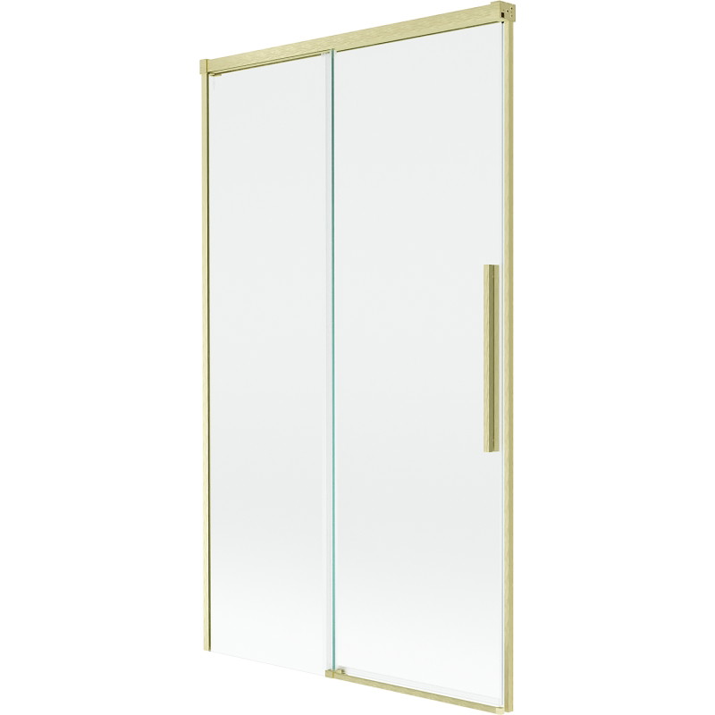 Mexen Rox zweiflügelige, verschiebbare Badewannenabtrennung 100 x 150 cm, transparent, gebürstetes Gold - 8C9-100-001-55-00
