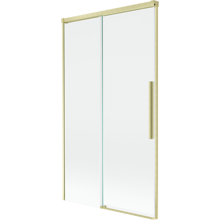 Mexen Rox Duschwand 2-flügelig verschiebbar 100 x 150 cm, transparent, gebürstetes Gold - 8C9-100-001-55-00