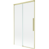 Mexen Rox Duschwand 2-flügelig verschiebbar 100 x 150 cm, transparent, gebürstetes Gold - 8C9-100-001-55-00