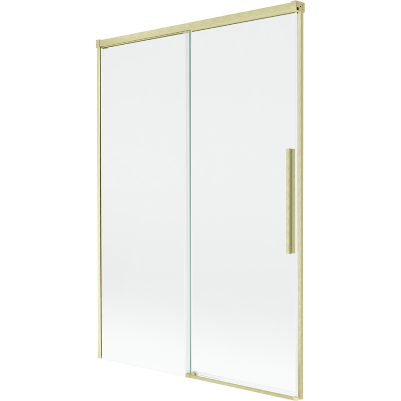 Mexen Rox zweiflügelige Badewannenabtrennung, verschiebbar, 120 x 150 cm, transparent, gebürstetes Gold - 8C9-120-001-55-00