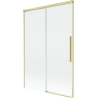 Mexen Rox zweiflügelige Badewannenabtrennung, verschiebbar, 120 x 150 cm, transparent, gebürstetes Gold - 8C9-120-001-55-00