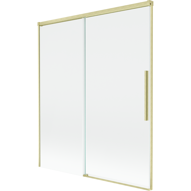 Mexen Rox Badewannenfaltwand 2-flügelig, verschiebbar 140 x 150 cm, transparent, gebürstetes Gold - 8C9-140-001-55-00