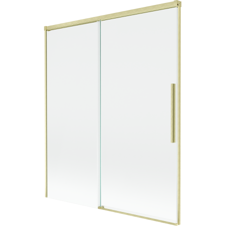 Mexen Rox Badewannenfaltwand 2-flügelig, verschiebbar 140 x 150 cm, transparent, gebürstetes Gold - 8C9-140-001-55-00