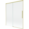 Mexen Rox Badewannenfaltwand 2-flügelig, verschiebbar 140 x 150 cm, transparent, gebürstetes Gold - 8C9-140-001-55-00