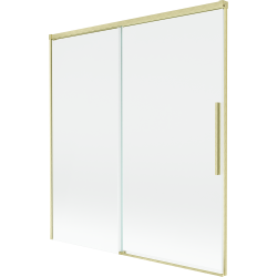 Mexen Rox Badewannenfaltwand, 2-teilig, verschiebbar, 150 x 150 cm, transparent, gebürstet gold - 8C9-150-001-55-00