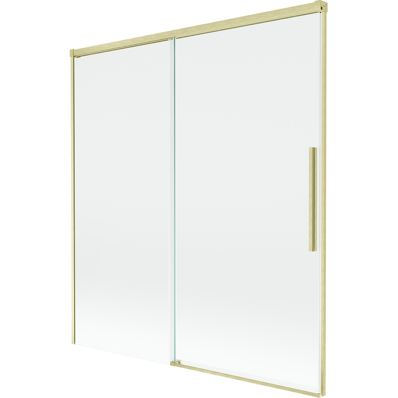 Mexen Rox Badewannenfaltwand, 2-teilig, verschiebbar, 150 x 150 cm, transparent, gebürstet gold - 8C9-150-001-55-00