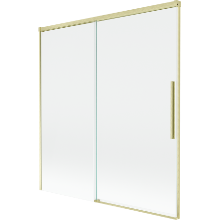 Mexen Rox Badewannenfaltwand, 2-teilig, verschiebbar, 150 x 150 cm, transparent, gebürstet gold - 8C9-150-001-55-00