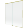 Mexen Rox Badewannenfaltwand, 2-teilig, verschiebbar, 150 x 150 cm, transparent, gebürstet gold - 8C9-150-001-55-00