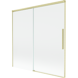 Mexen Rox zweiflügelige, verschiebbare Badewannenabtrennung 160 x 150 cm, transparent, gebürstetes Gold - 8C9-160-001-55-00