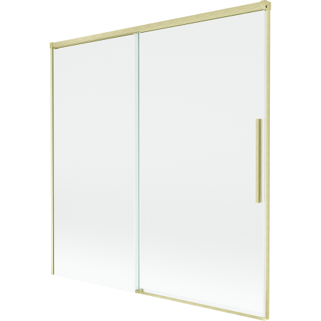 Mexen Rox zweiflügelige, verschiebbare Badewannenabtrennung 160 x 150 cm, transparent, gebürstetes Gold - 8C9-160-001-55-00