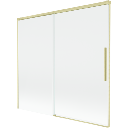 Mexen Rox 2-flügelige ausziehbare Badewannenabtrennung 170 x 150 cm, transparent, gebürstetes Gold - 8C9-170-001-55-00