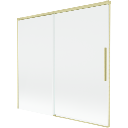 Mexen Rox zweiflügeliger, verschiebbarer Badewannenaufsatz 170 x 150 cm, transparent, gebürstetes Gold - 8C9-170-001-55-00