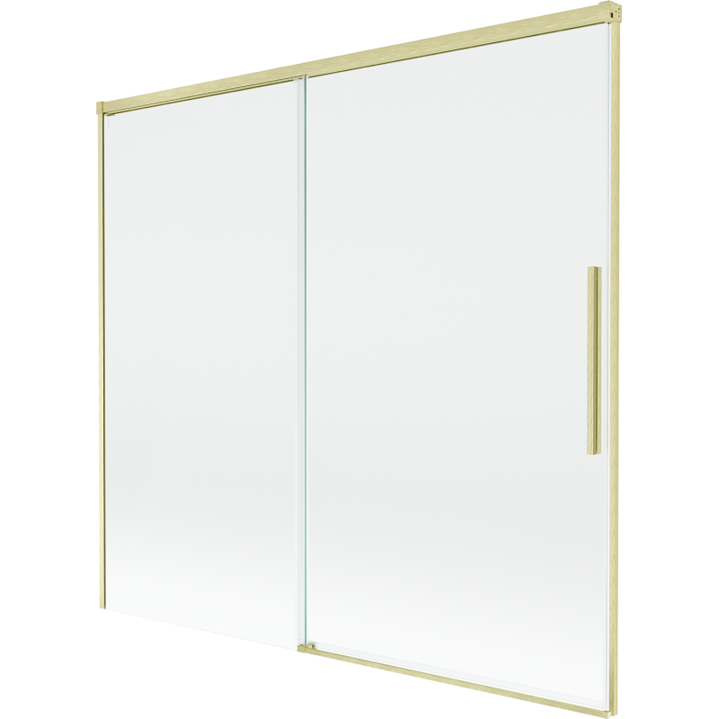 Mexen Rox 2-flügelige ausziehbare Badewannenabtrennung 170 x 150 cm, transparent, gebürstetes Gold - 8C9-170-001-55-00