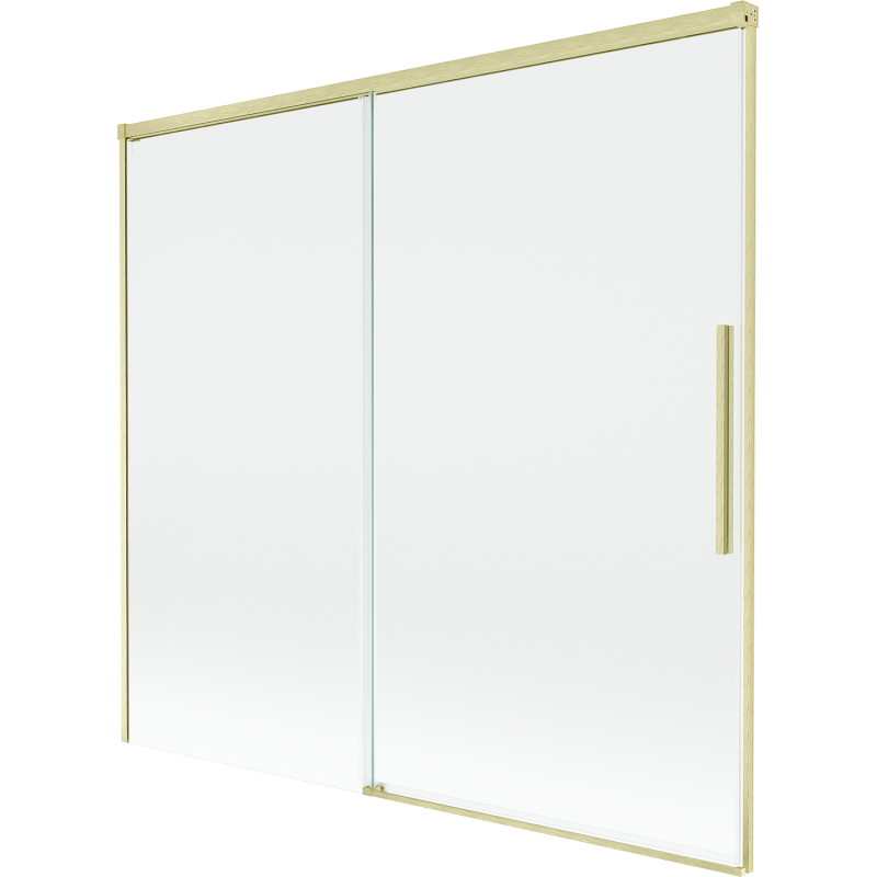 Mexen Rox zweiflügeliger, verschiebbarer Badewannenaufsatz 170 x 150 cm, transparent, gebürstetes Gold - 8C9-170-001-55-00