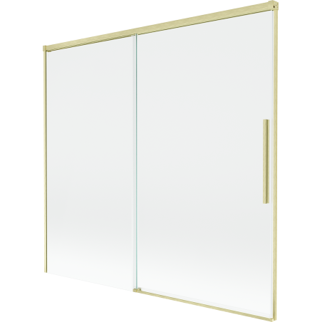 Mexen Rox 2-flügelige ausziehbare Badewannenabtrennung 170 x 150 cm, transparent, gebürstetes Gold - 8C9-170-001-55-00