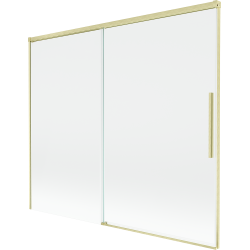 Mexen Rox Duschabtrennung 2-flügelig, 180 x 150 cm, transparent, gebürstet gold - 8C9-180-001-55-00