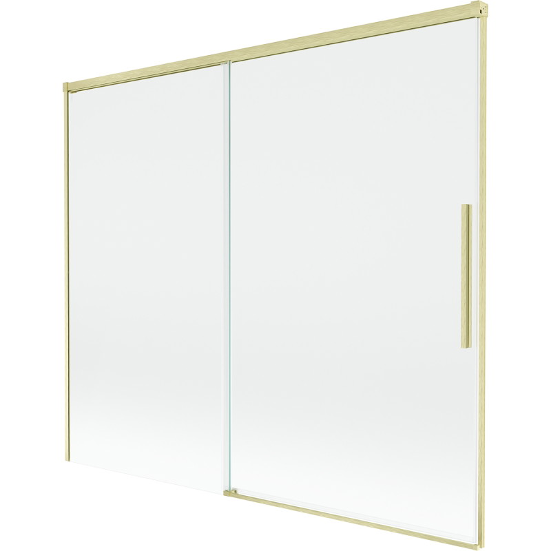 Mexen Rox zwei-flügelige, verschiebbare Badewannenabtrennung 180 x 150 cm, transparent, gebürstet gold - 8C9-180-001-55-00
