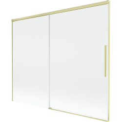 Mexen Rox Duschtrennwand, 2-flügelig, 190 x 150 cm, transparent, gebürstetes Gold - 8C9-190-001-55-00