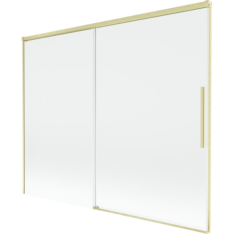 Mexen Rox 2-flügelige, verschiebbare Badewannenabtrennung 190 x 150 cm, transparent, gebürstetes Gold - 8C9-190-001-55-00