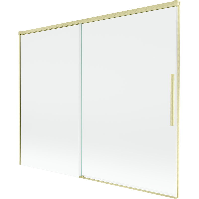 Mexen Rox Duschtrennwand, 2-flügelig, 190 x 150 cm, transparent, gebürstetes Gold - 8C9-190-001-55-00
