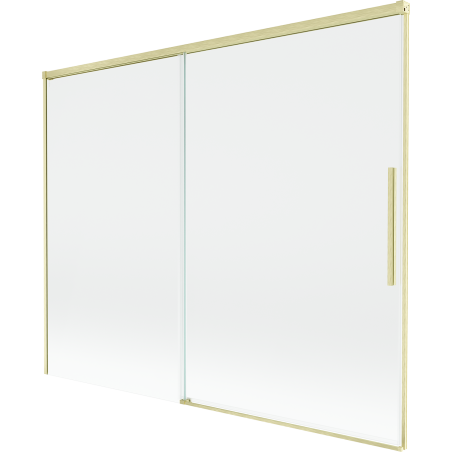 Mexen Rox 2-flügelige, verschiebbare Badewannenabtrennung 190 x 150 cm, transparent, gebürstetes Gold - 8C9-190-001-55-00