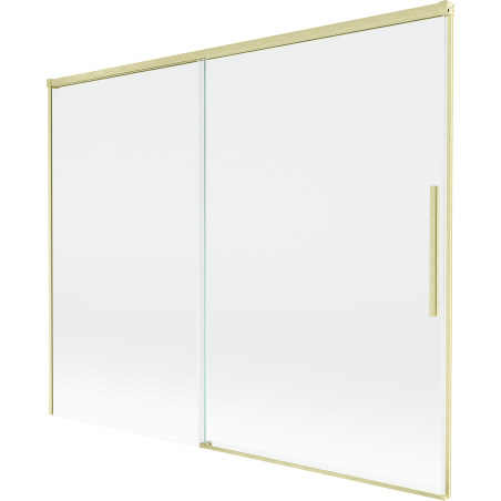 Mexen Rox Duschtrennwand, 2-flügelig, 190 x 150 cm, transparent, gebürstetes Gold - 8C9-190-001-55-00