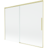 Mexen Rox Duschtrennwand, 2-flügelig, 190 x 150 cm, transparent, gebürstetes Gold - 8C9-190-001-55-00