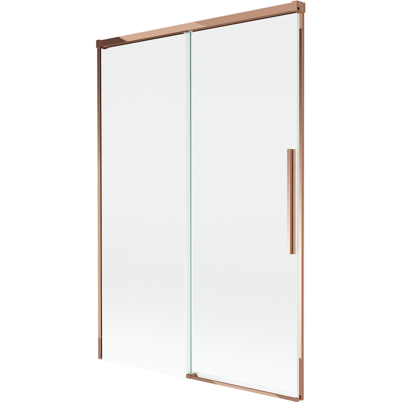 Mexen Rox zweiflügeliger, schiebbarer Badewannenaufsatz 120 x 150 cm, transparent, Roségold - 8C9-120-001-60-00