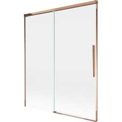 Mexen Rox Badewannenabtrennung 2-flügelig, 140 x 150 cm, transparent, Roségold - 8C9-140-001-60-00