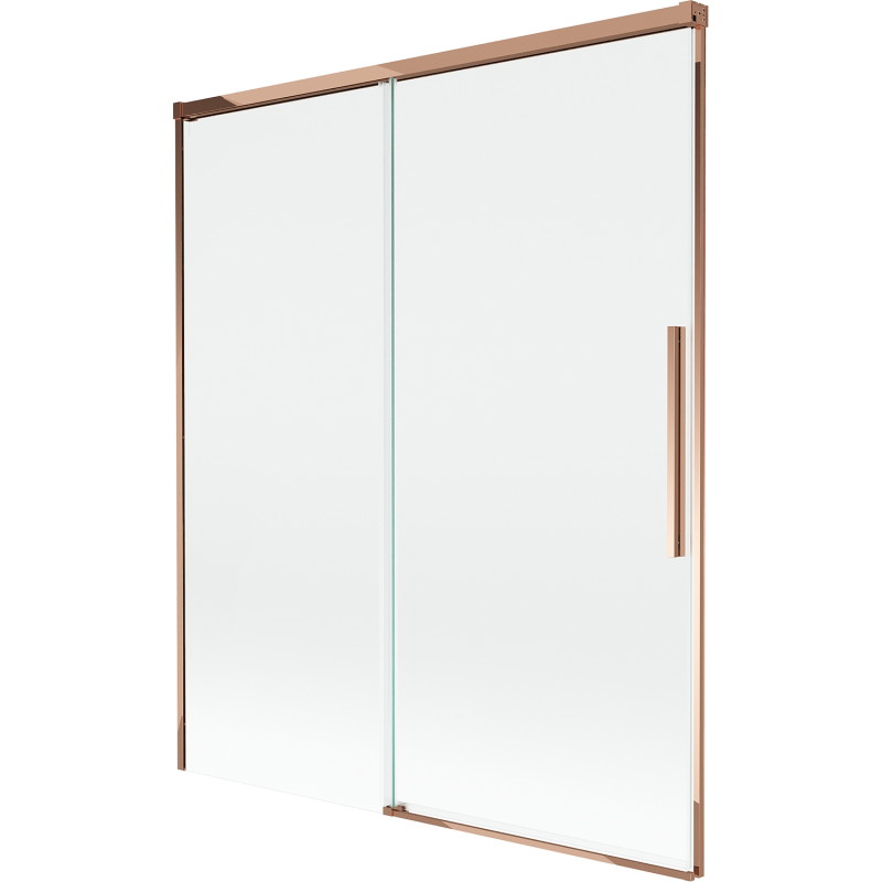 Mexen Rox 2-flügelige, verschiebbare Badewannenabtrennung 140 x 150 cm, transparent, Roségold - 8C9-140-001-60-00
