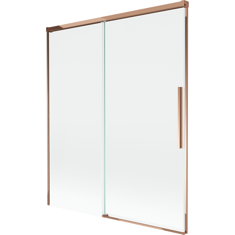 Mexen Rox Badewannenabtrennung 2-flügelig, 140 x 150 cm, transparent, Roségold - 8C9-140-001-60-00