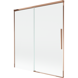 Mexen Rox Zweiteiliger faltbarer Wannenspritzschutz 150 x 150 cm, transparent, Roségold - 8C9-150-001-60-00