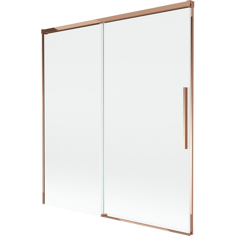 Mexen Rox Zweiteiliger faltbarer Wannenspritzschutz 150 x 150 cm, transparent, Roségold - 8C9-150-001-60-00