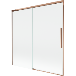 Mexen Rox 2-flügelige, verschiebbare Badewannenabtrennung 160 x 150 cm, transparent, Roségold - 8C9-160-001-60-00