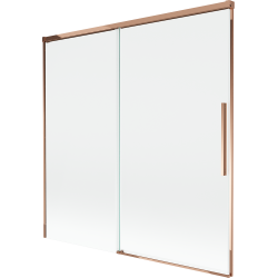Mexen Rox Badewannenabtrennung, 2-flügelig, ausziehbar, 160 x 150 cm, transparent, Roségold - 8C9-160-001-60-00