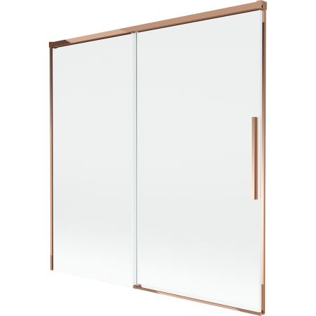 Mexen Rox Badewannenabtrennung, 2-flügelig, ausziehbar, 160 x 150 cm, transparent, Roségold - 8C9-160-001-60-00